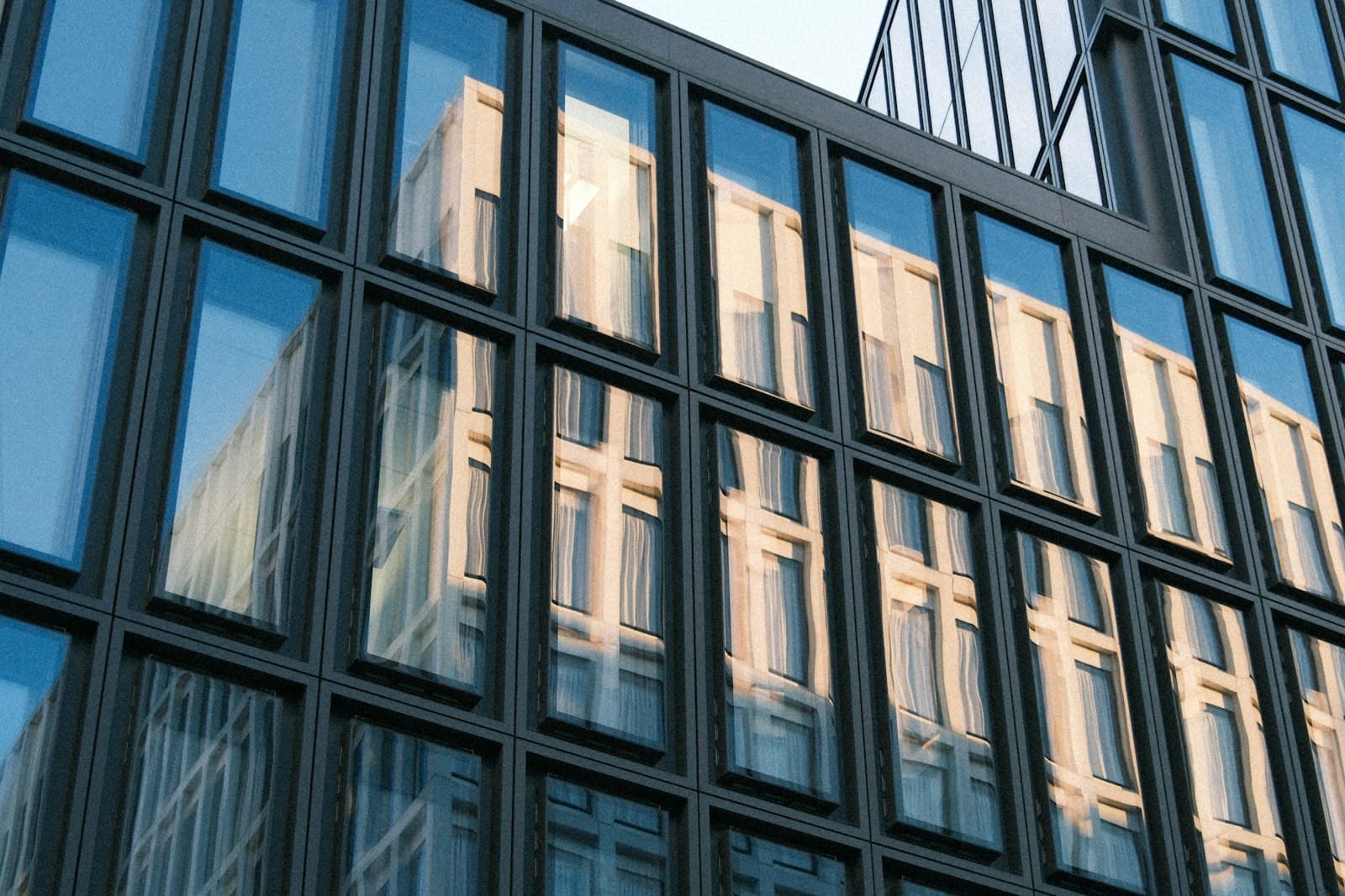 Modern glass office building in Zürich business district